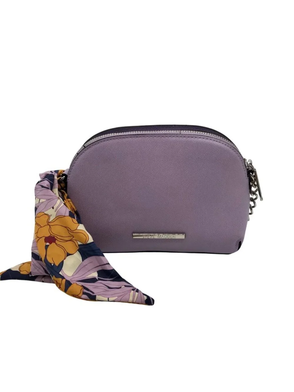 Steve Madden Purple Dome Crossbody With Floral Scarf